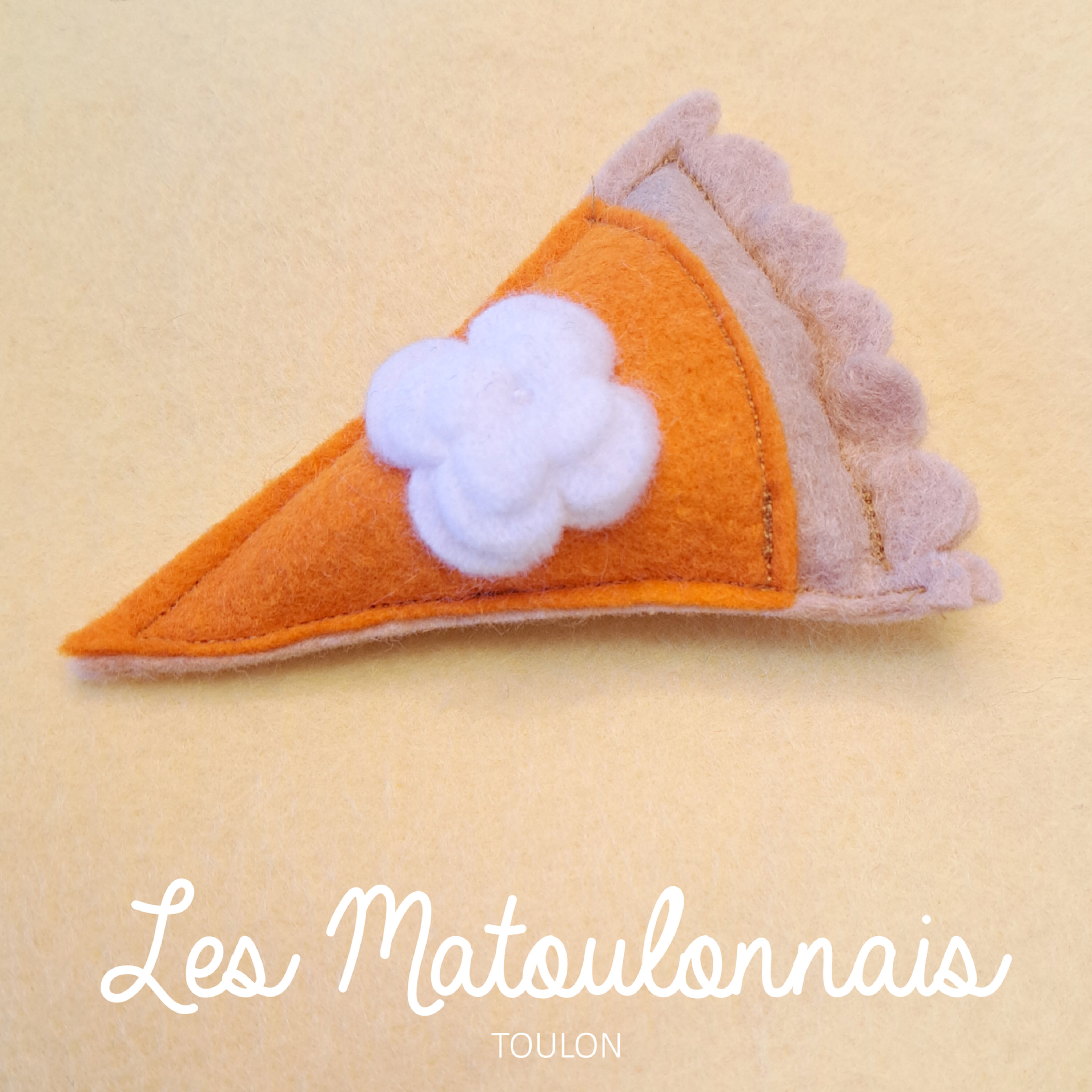 Tarte abricot en feutrine "LES MATOULONNAIS"