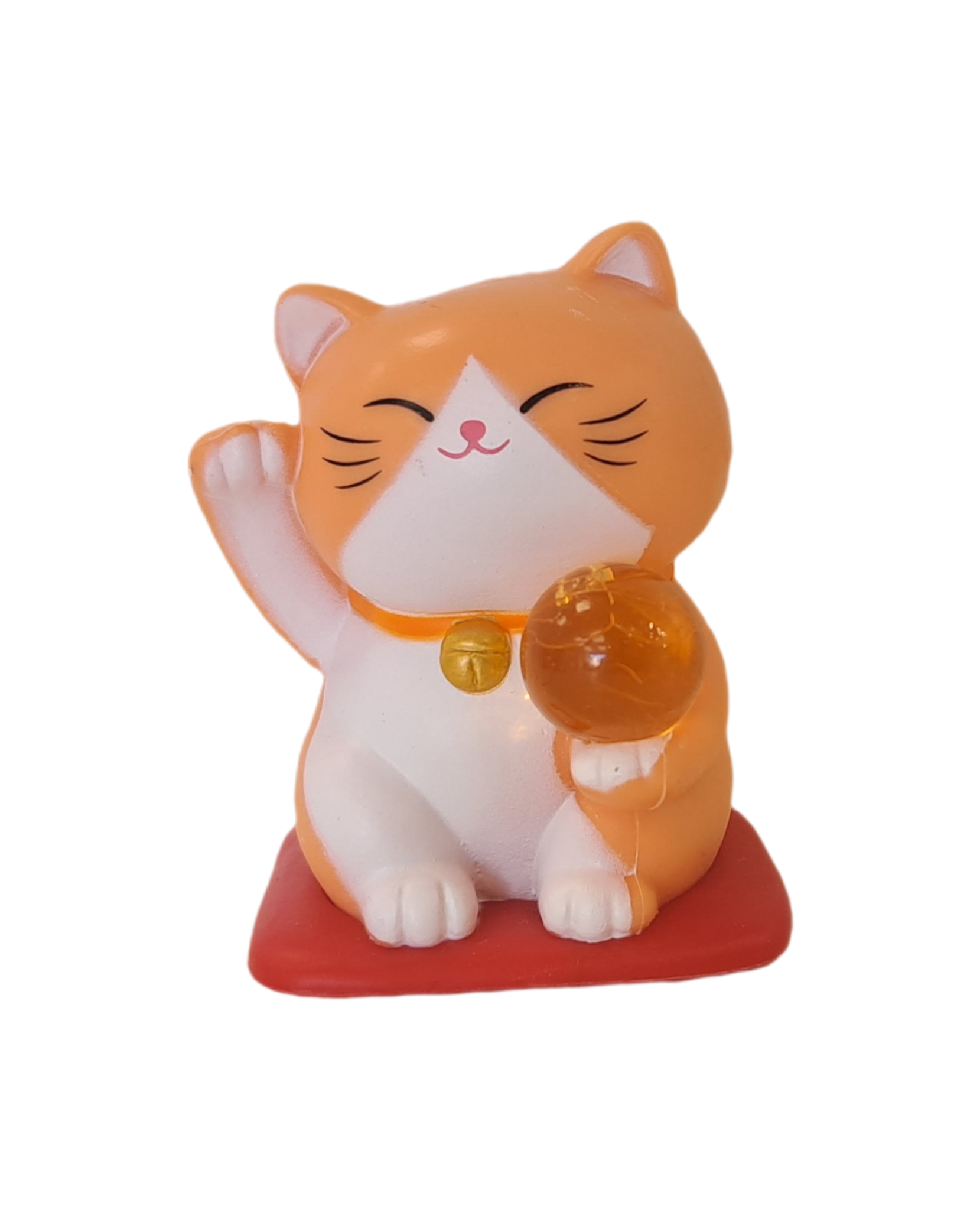 Figurine orange Maneki Neko