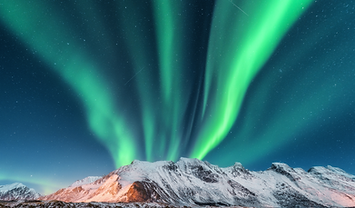Aurora borealis, Lofoten islands, Norway