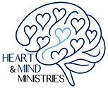 Logo for Heart & Mind Ministries - The outline of a brain made of hearts.
