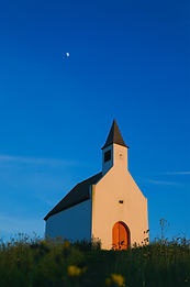 White little church on top of the hill, De Terp Leidsenveen The Hague The Netherlands
