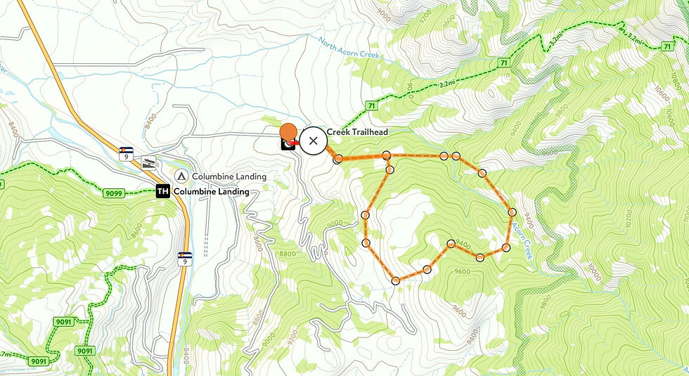 Acron Creek Loop Hiking Trail Map