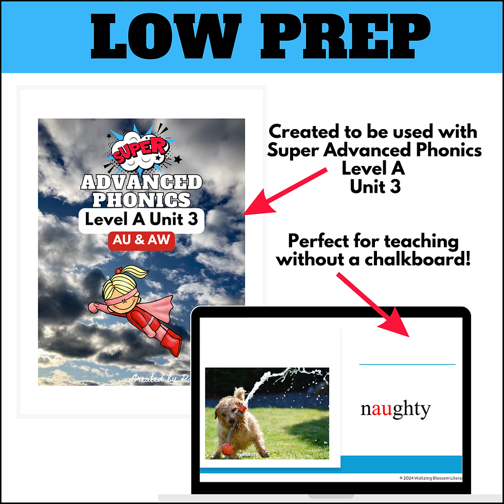 Thumbnail: Super Advanced Phonics Level A Unit 3 PowerPoint for Diphthongs au & aw