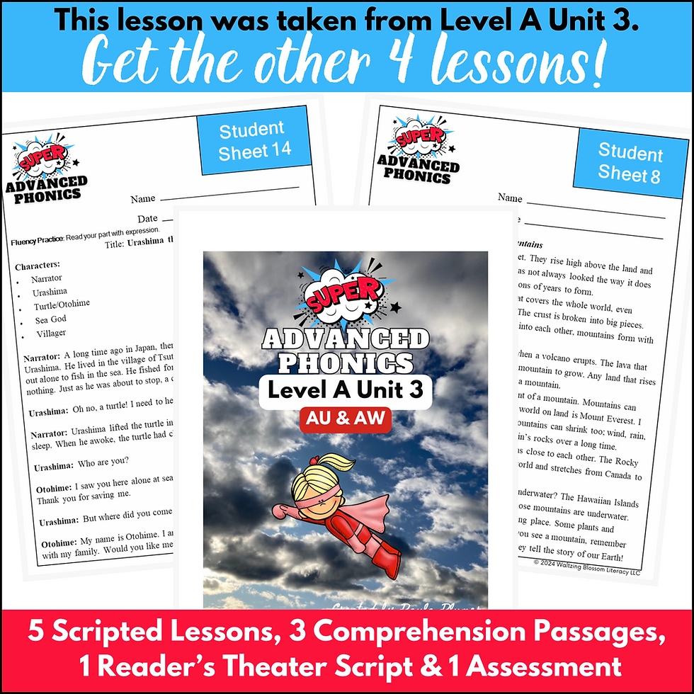 Thumbnail: Free Super Advanced Phonics Lesson Diphthong au Sound