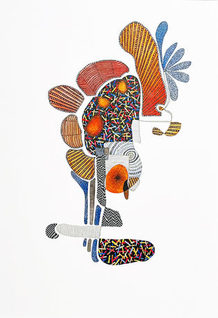 gemengde techniek - oostindische inkt en aquarelverf op aquarelpapier