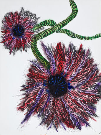 gemengde techniek - oostindische inkt en aquarelverf op aquarelpapier