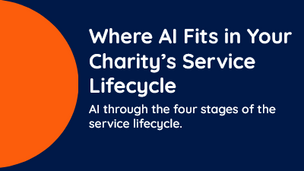 Where AI fits in your charity's service lifecycle. AI through the four stages of the service lifecycle.