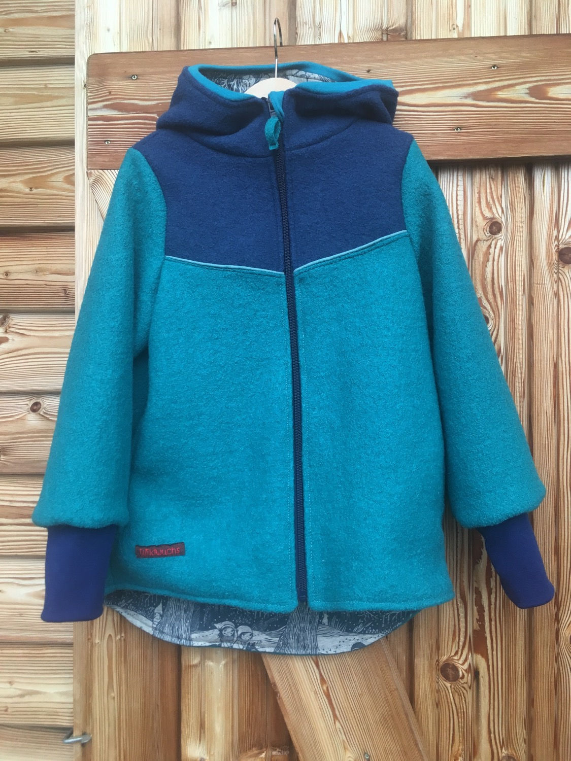 Walkjacke gefüttert mit Baumwolljersey