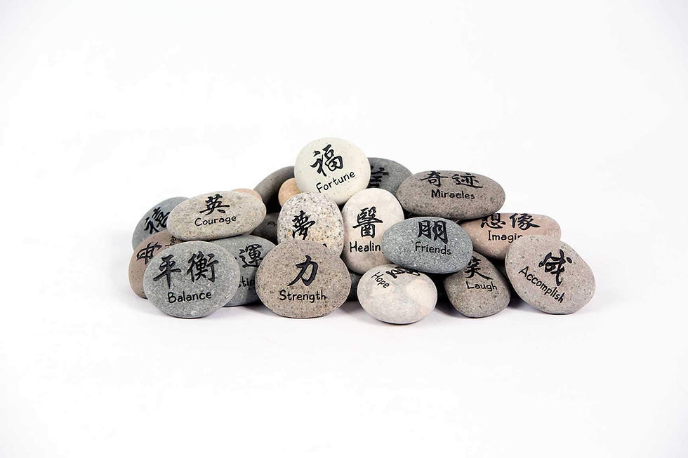 Thumbnail: Garden Age Supply Father Kanji Stone Natural Beach Pebble Rock, Father Birthday
