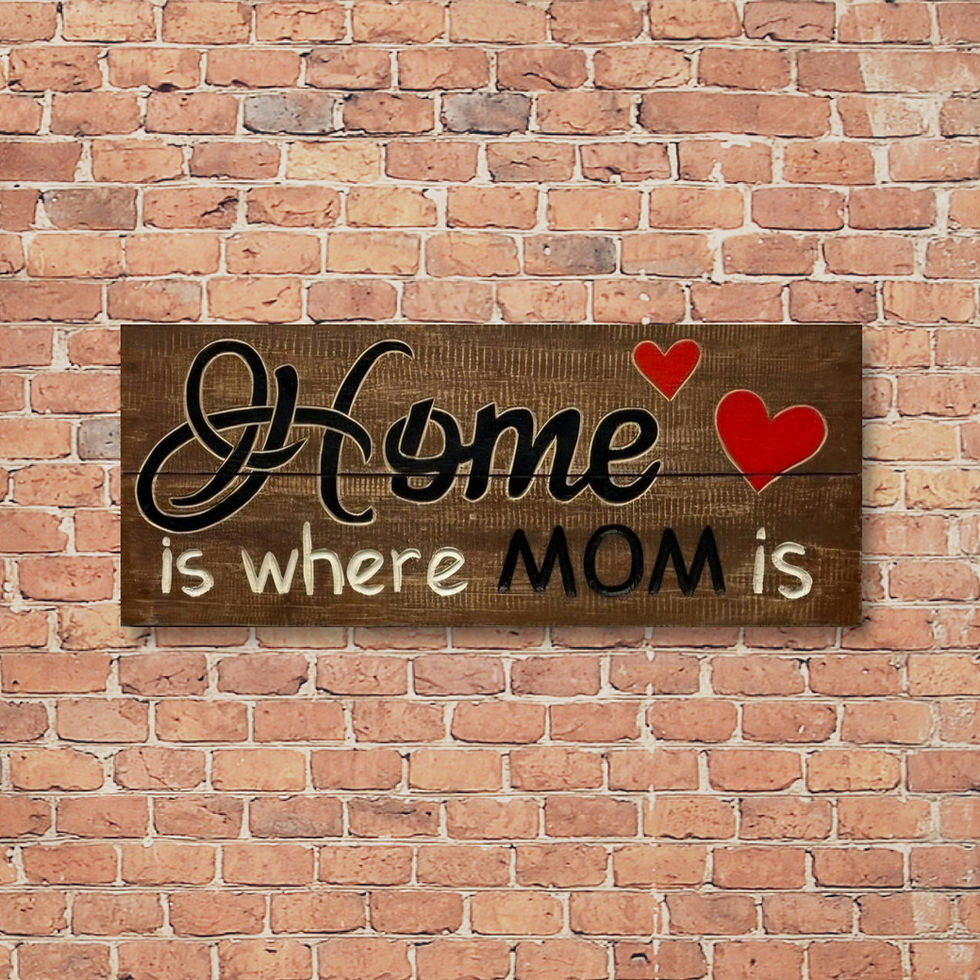 Thumbnail: Wooden Wall sign that says Home is where Mom is. Perfect for home, porch, patio decor.