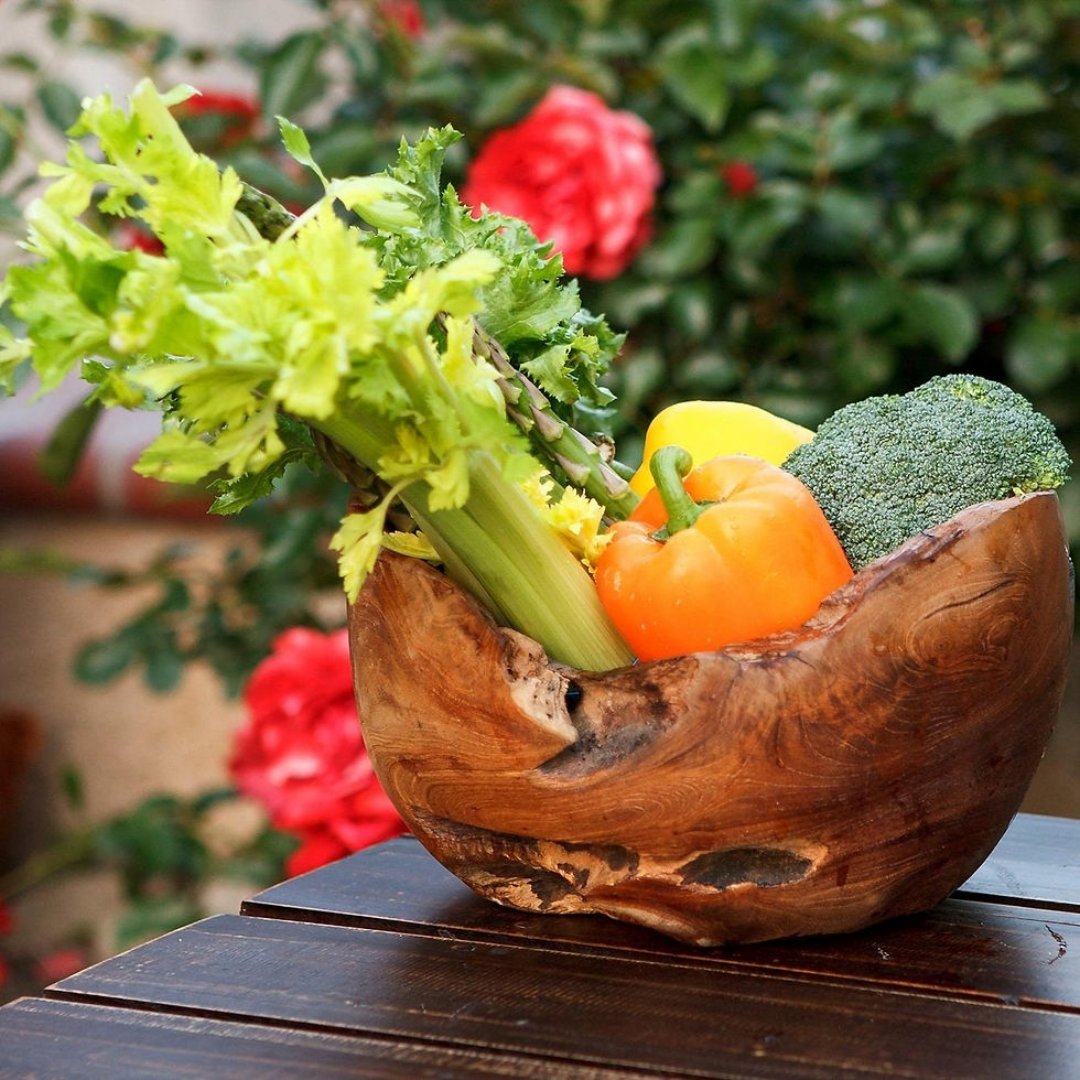 Thumbnail: Teak Wood Fruit and Vegetable Bowl