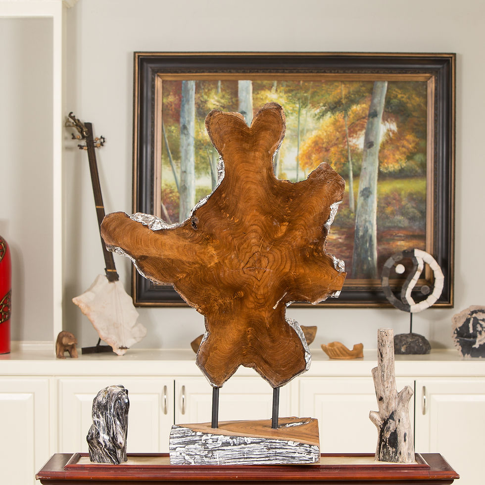 Thumbnail: Natural Art - Teak Wood Decor - Teak Home Decor - Wood Sculpture - Wooden Home Decor - Wood Statues - Unique Wood Art - Teak