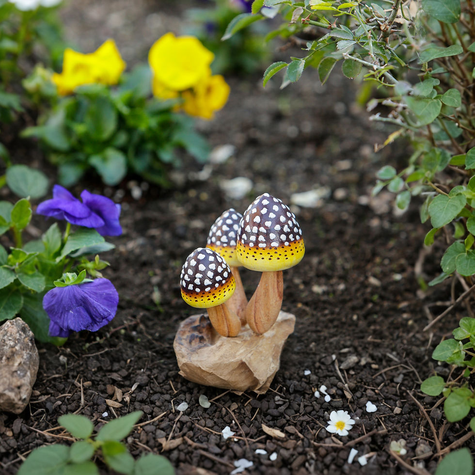 Thumbnail: Parasite Mushrooms Sculpture - Hand Carved Mushroom Sculpture - Mushroom Home Decor Accents