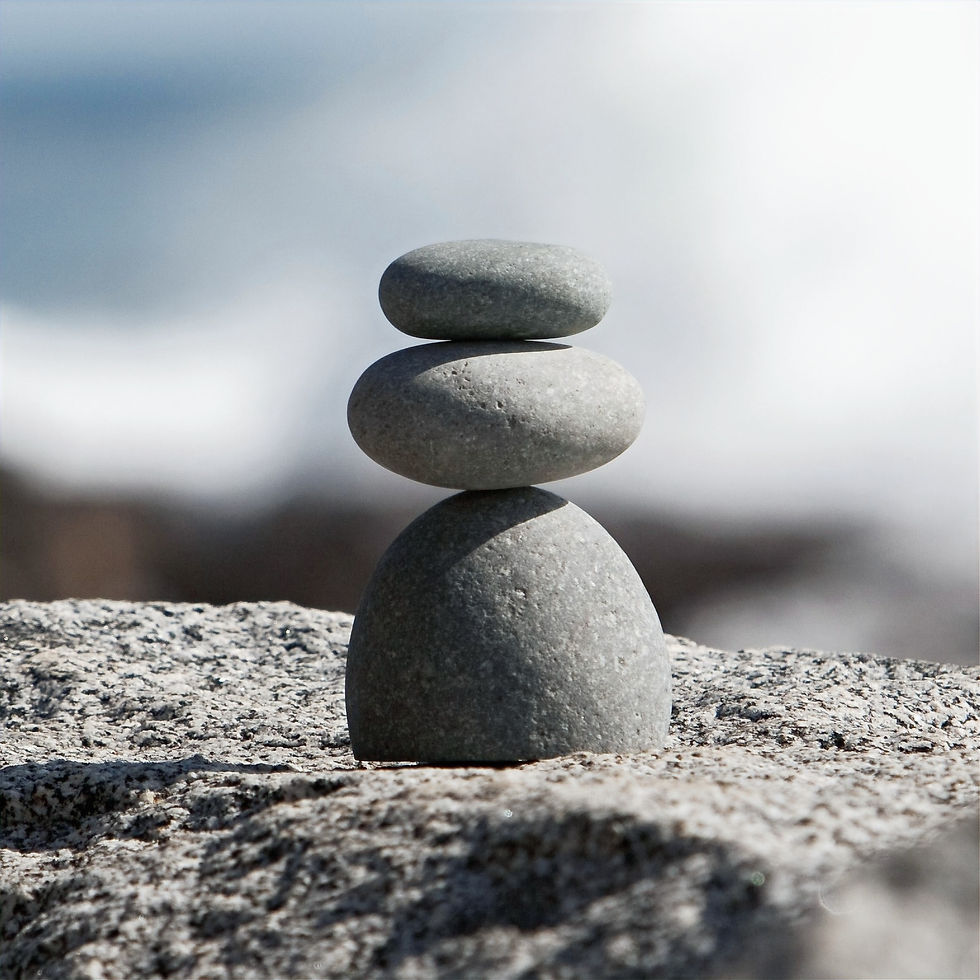 Thumbnail: Handmade Triple Stone Cairn Balanced Rocks