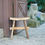 Thumbnail: Teak wood stool in natural finish, perfect for adding Zen style to your garden or patio.