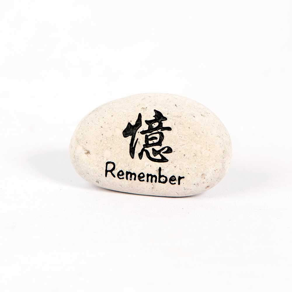 Garden Age Supply Remember Kanji Stone Natural Beach Pebble Rock, Friends, Best