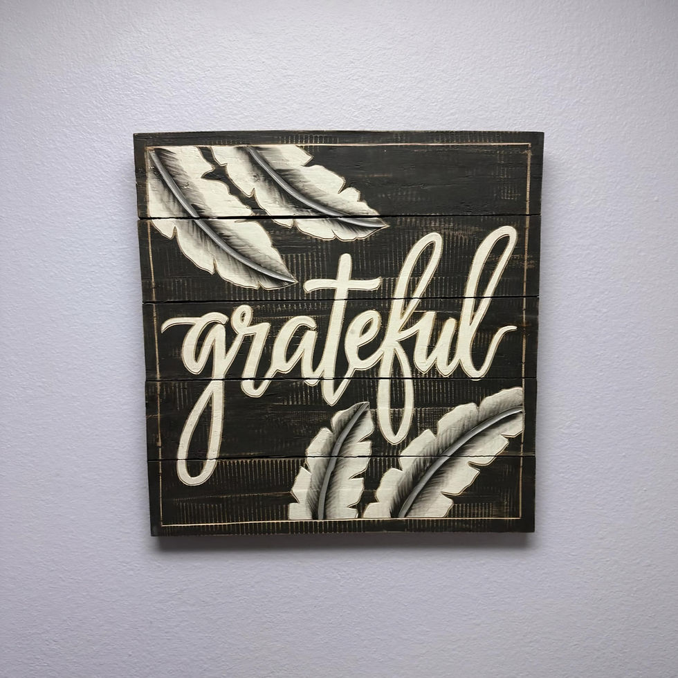 Thumbnail: Wood wall decor - grateful - home accents - wall art - hanging decor