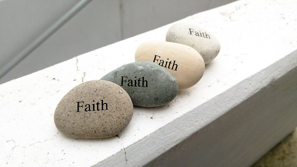 Thumbnail: Garden Age Supply Faith Engraved Stone Pebble River Rock Stone