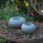 Thumbnail: Hand-carved natural river stone planter, perfect for succulents, cacti, herbs, or tea light candles.