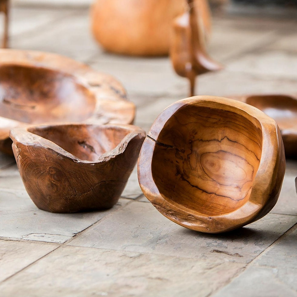 Thumbnail: Handmade Teak Wood Bowls