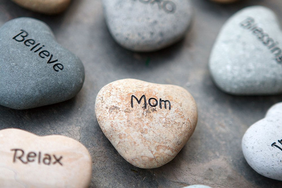 Thumbnail: Mom Engraved Stone Heart Shaped Inspirational Sandblast Stone, Perfect Gorgeous