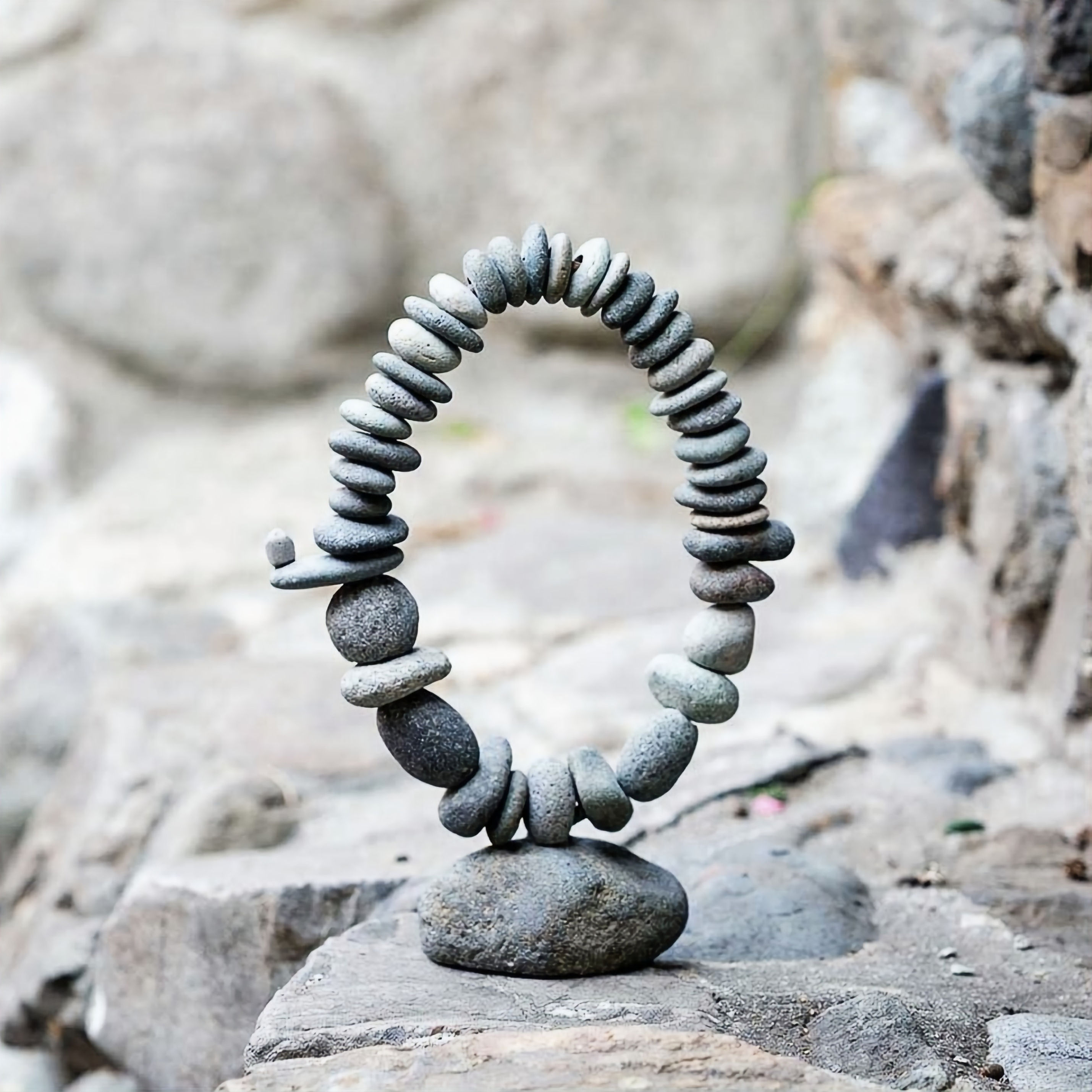 Mini Oval Handmade Rock Cairn