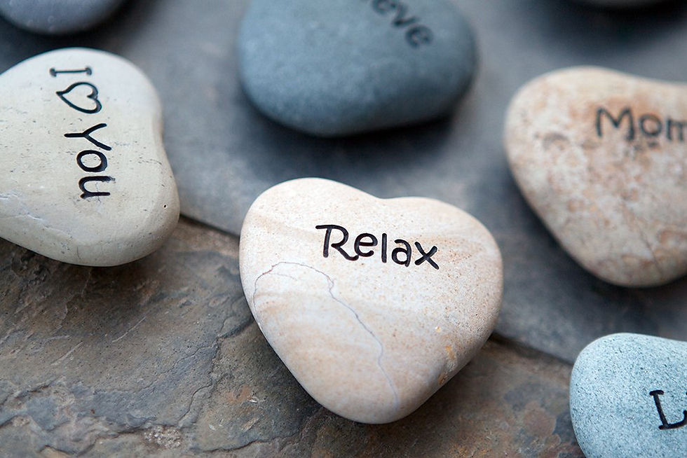 Thumbnail: Garden Age Supply Relax Engraved Stone Heart Shaped Inspirational Sandblast