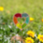 Glass Heart Garden Stake - Heart Garden Ornament - Outdoor Decor