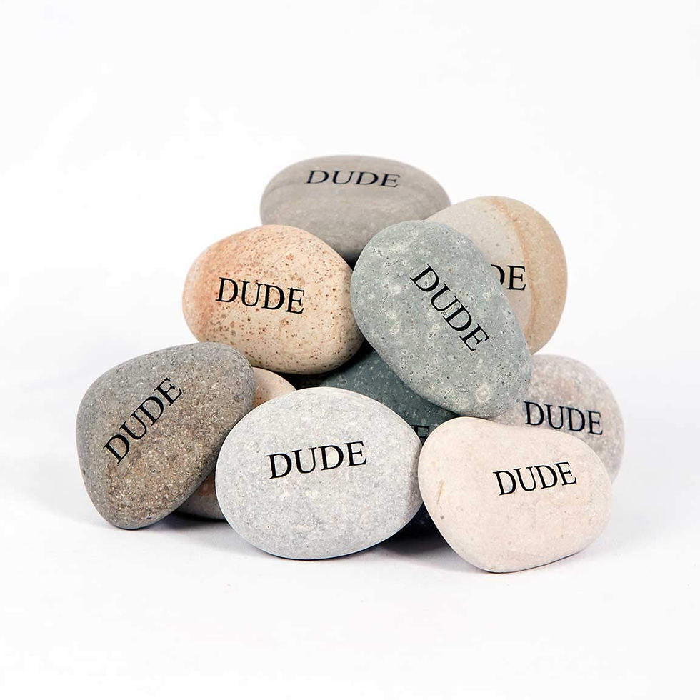 Thumbnail: Dude Engraved Stone, for a Friend Message Stone, Inspirational Gift Natural