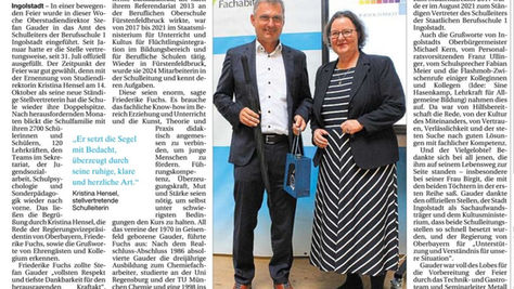 Neue Schulleitung an der Staatlichen Berufsschule 1 Ingolstadt