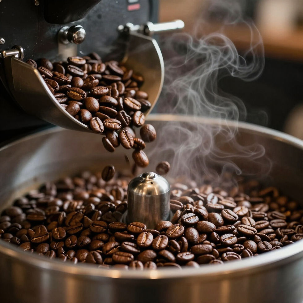 Artisanal Taste & Tell coffee poster showing brewing instructions and branding