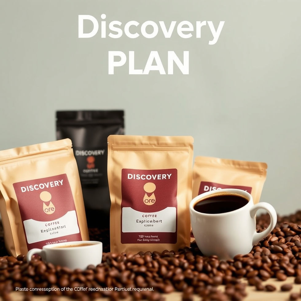 generate an image for a coffee advert saying_ _Discovery Plan_.jpg