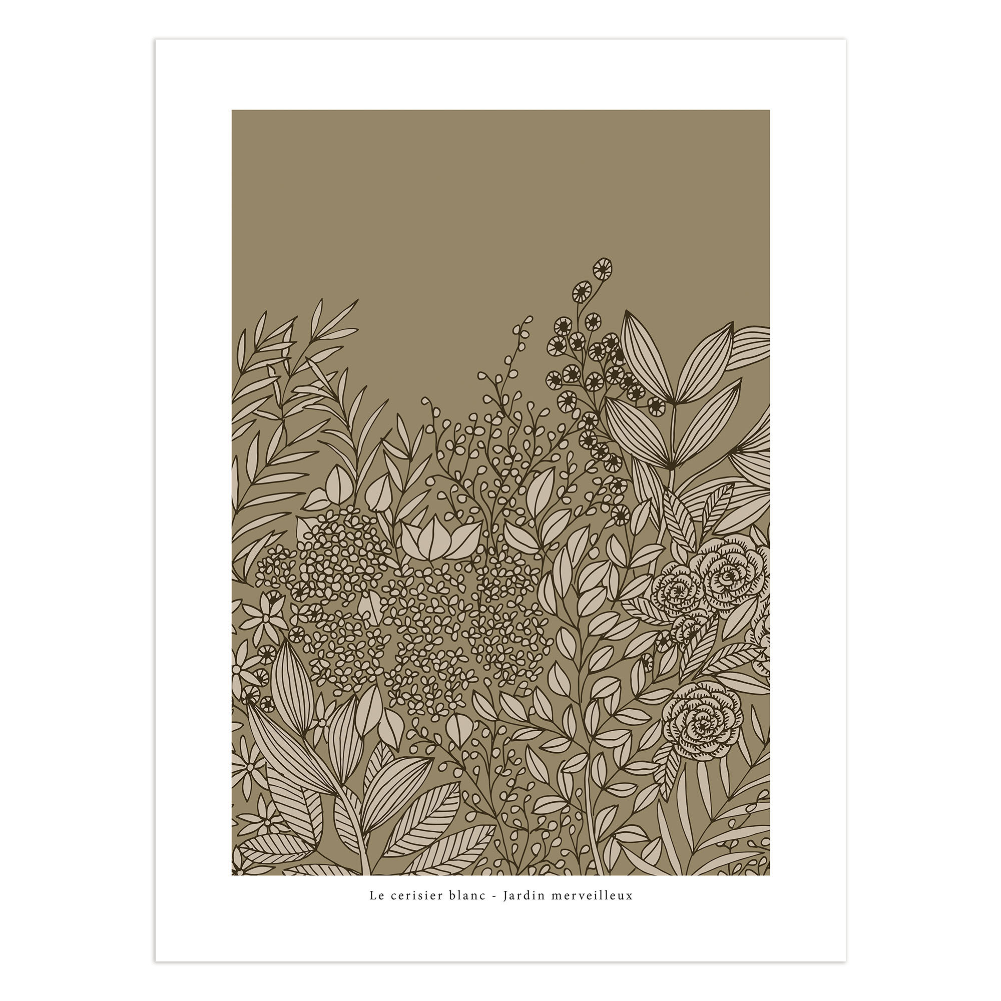 Affiche "Jardin merveilleux" (Fond bronze)