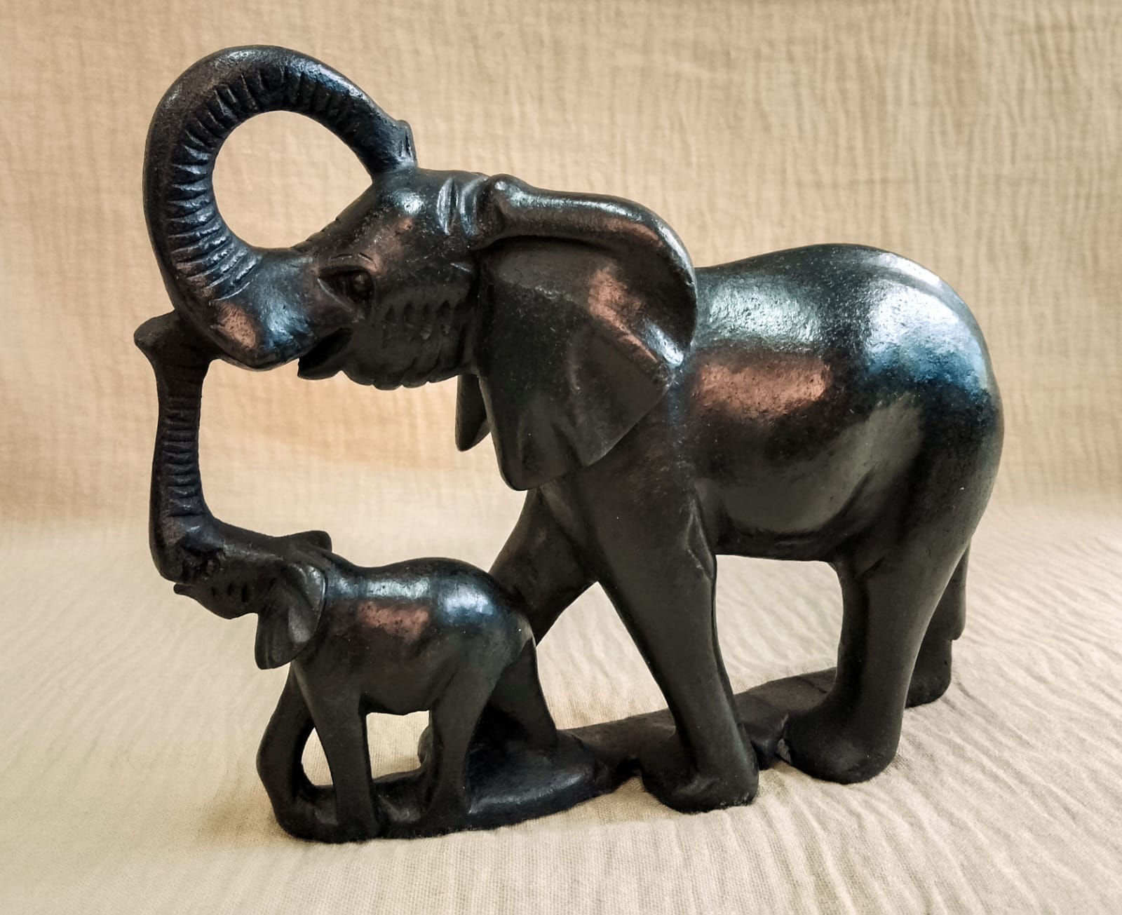 Soapstone Elephant Cow and Calf