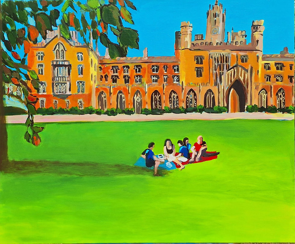 Picnic at St John’s College – Cambridge, 2025 - 100 x 80 x 2 cm