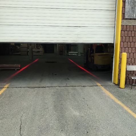 Laser guides used for truck docking