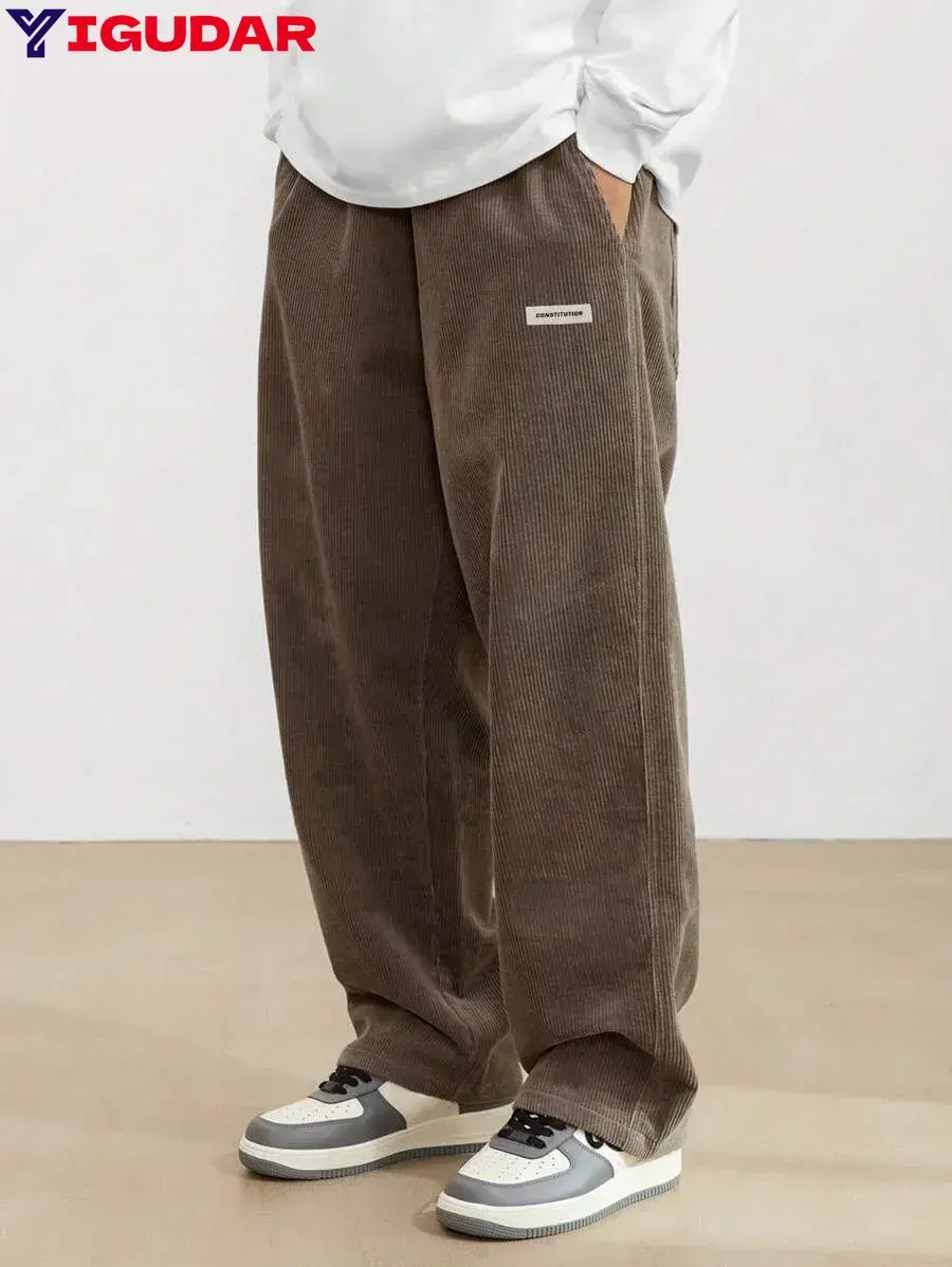 Calça Jogger de Cotelê Masculina Estilo Casual e Conforto – Modelagem Larga