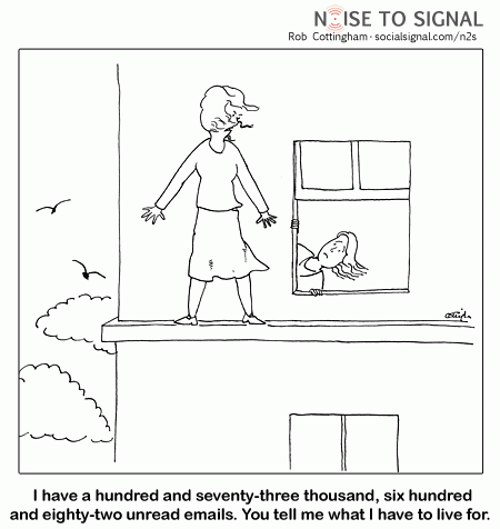 Funny Cartoon about having too many emails