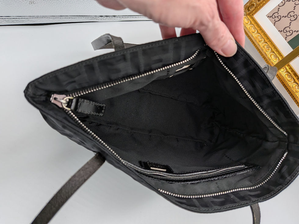 Thumbnail: Fendi Mini Tote in Black Zucca Canvas