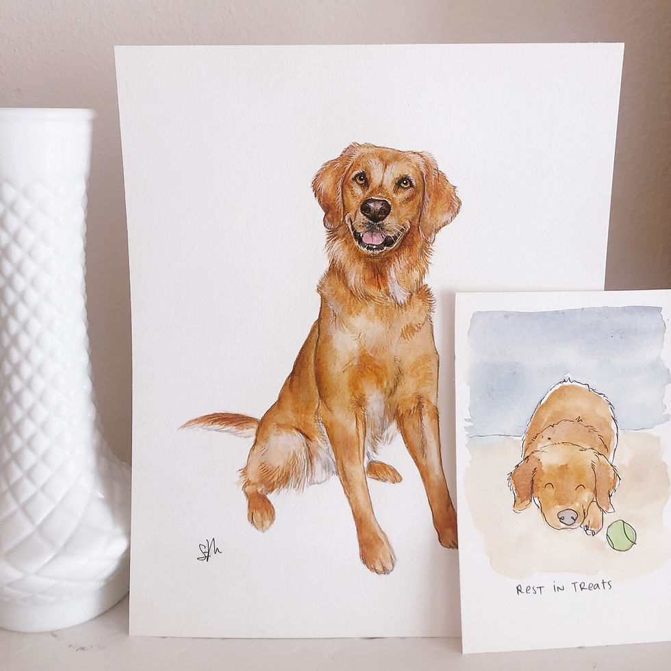 Thumbnail: 8x10in Custom Watercolor Pet Portrait