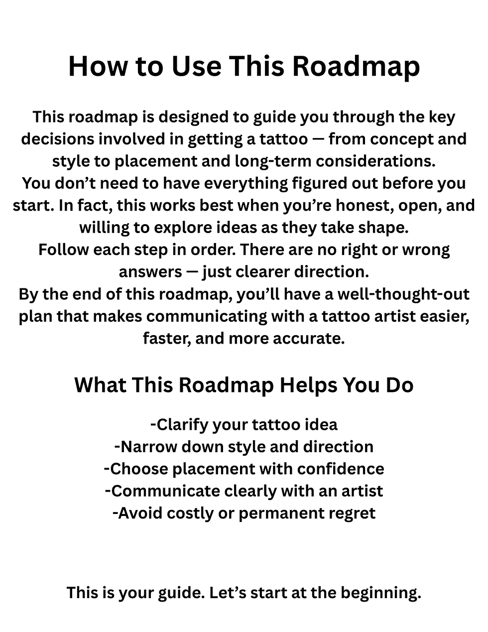 Thumbnail: The Tattoo Roadmap:  Plan your tattoo with clarity, confidence, and purpose.