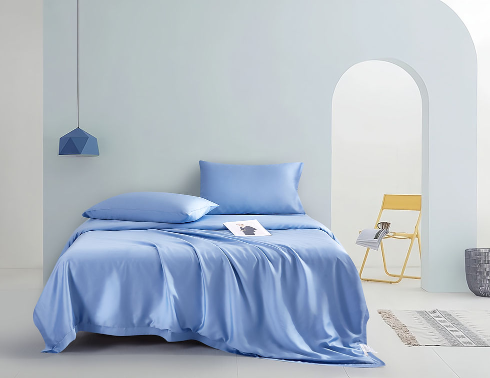 Miniaturbild: Waschbare Seidendecke (Blau)