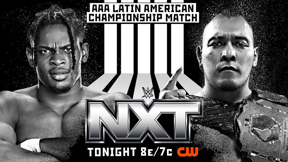 EK Prosper will be challenging for the AAA Latin American Title as it's held by El Hijo del Vikingo. EK Prosper is coming off the biggest win of his WWE Career as he defeated Keanu Carver; now he has the chance to become the next AAA Latin American Champion tonight. (Image courtesy of WWE)