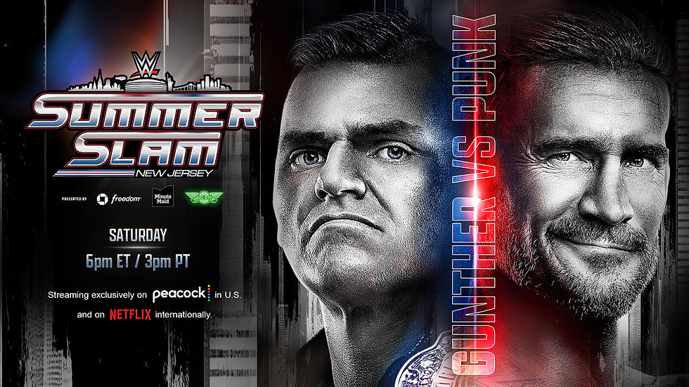 WWE World Heavyweight champion Gunther will take on CM Punk at Night One of WWE SummerSlam. CM Punk earned his opportunity by winning a Gauntlet Match. Now, he can finally get back to the top if he manages to beat Gunther. Don't miss WWE SummerSlam at 06:00 PM ET and 03:00 PM PT on Peacock. (Photo by WWE)