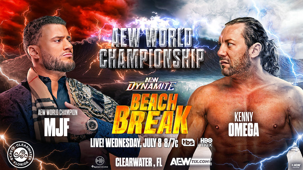 Kenny Omega has the chance to become a 2x AEW World Champion, but if he fails against MJF, he’ll join Adam Page & Cody Rhodes as the wrestlers who can’t challenge for the AEW World Title ever again. (Image courtesy of AEW)