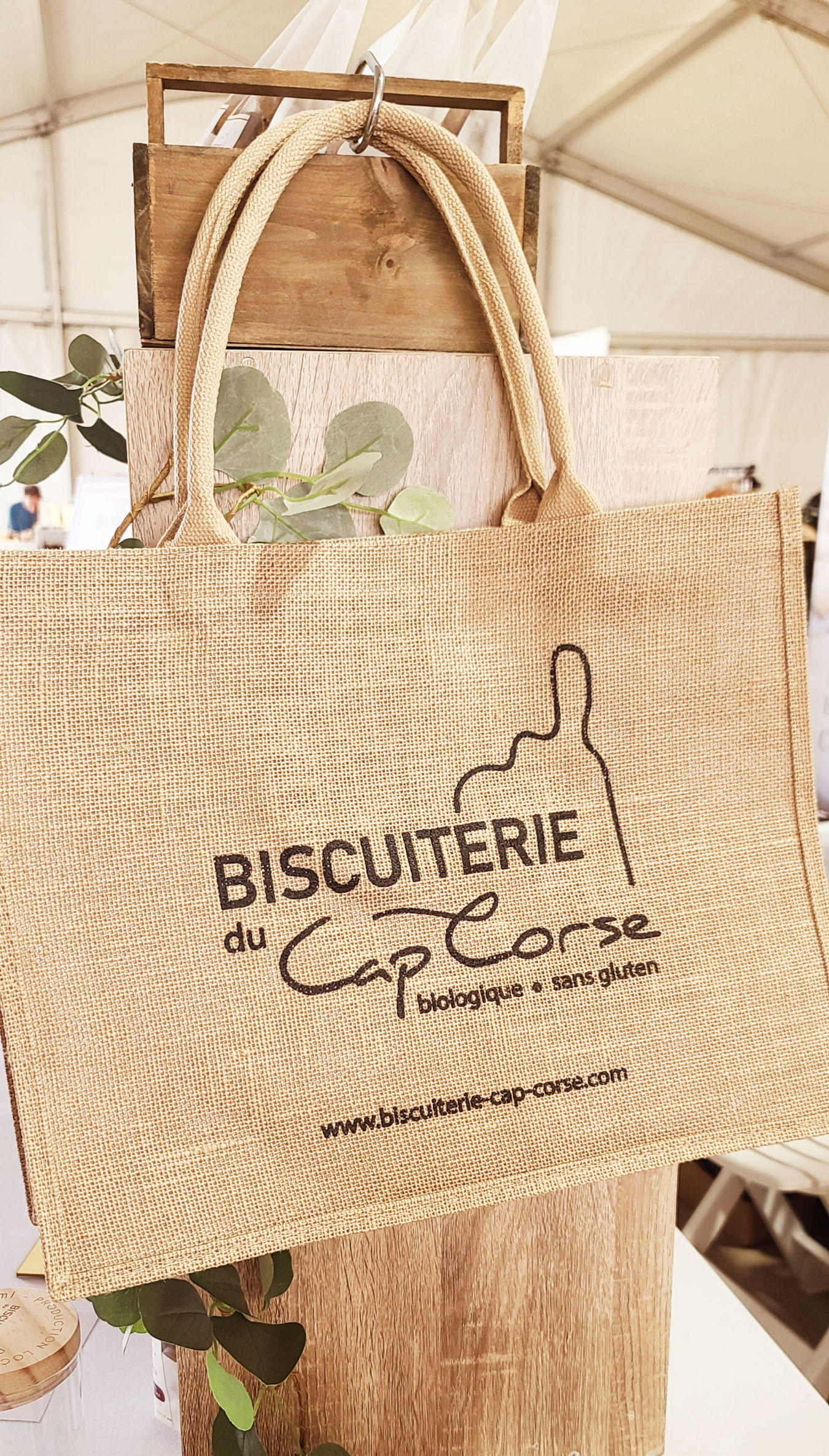 Cabas en jute "Biscuiterie du Cap Corse"