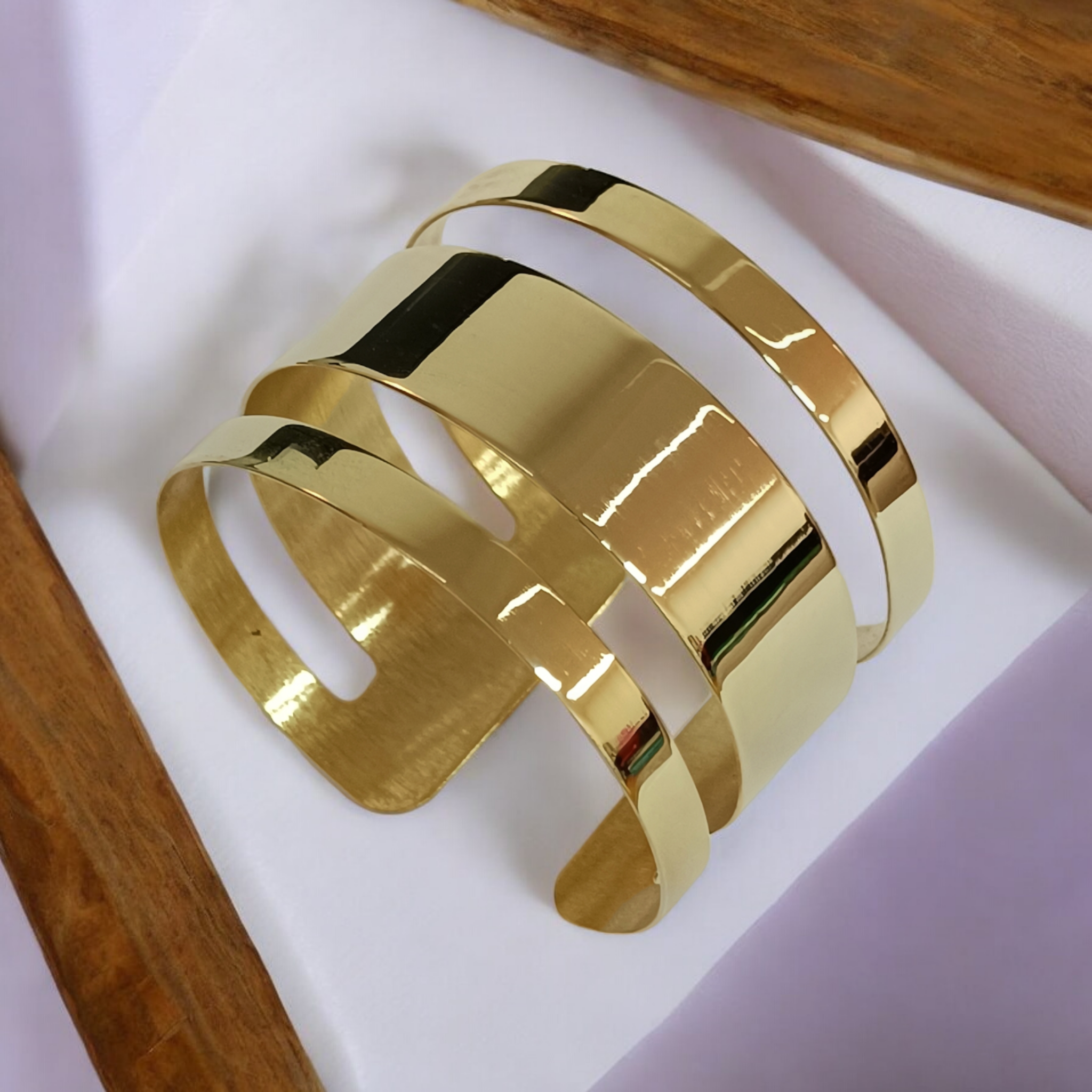 Brazalete Chapa de Oro Calado  Mod.  PL9122