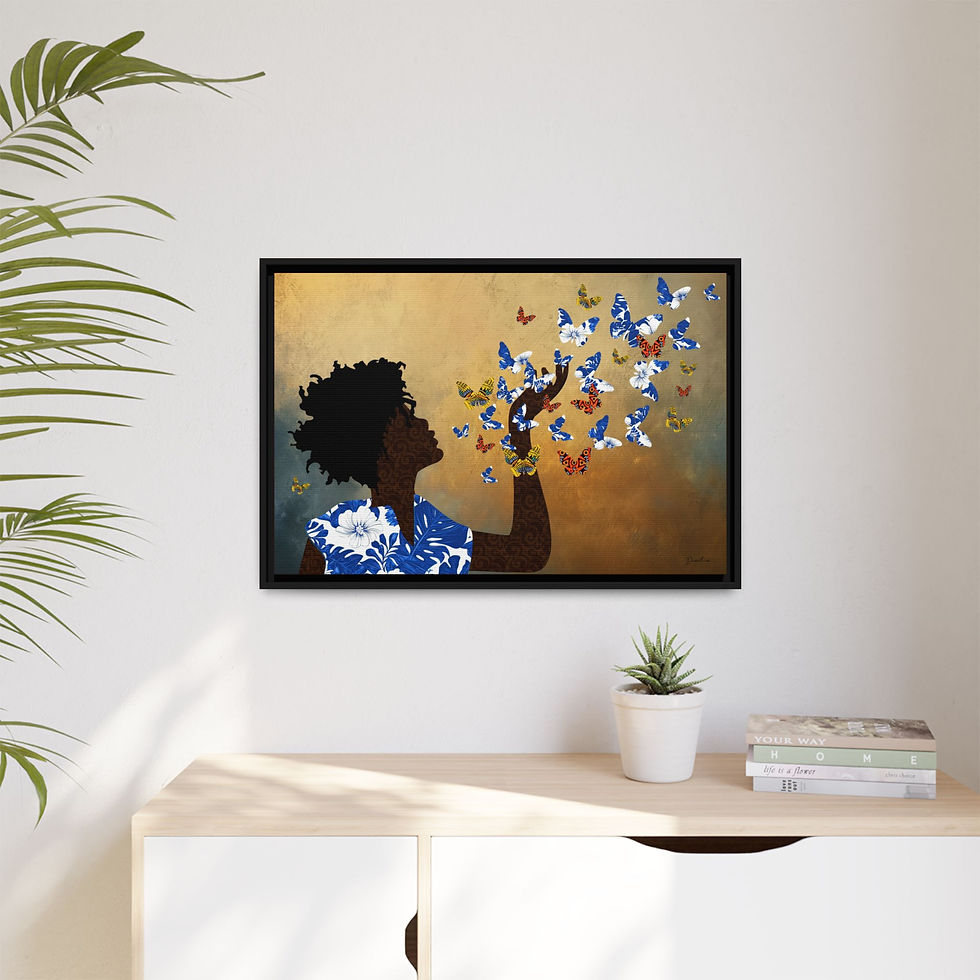 Thumbnail: "33 Butterflies" Custom Framed Matte Canvas Artwork