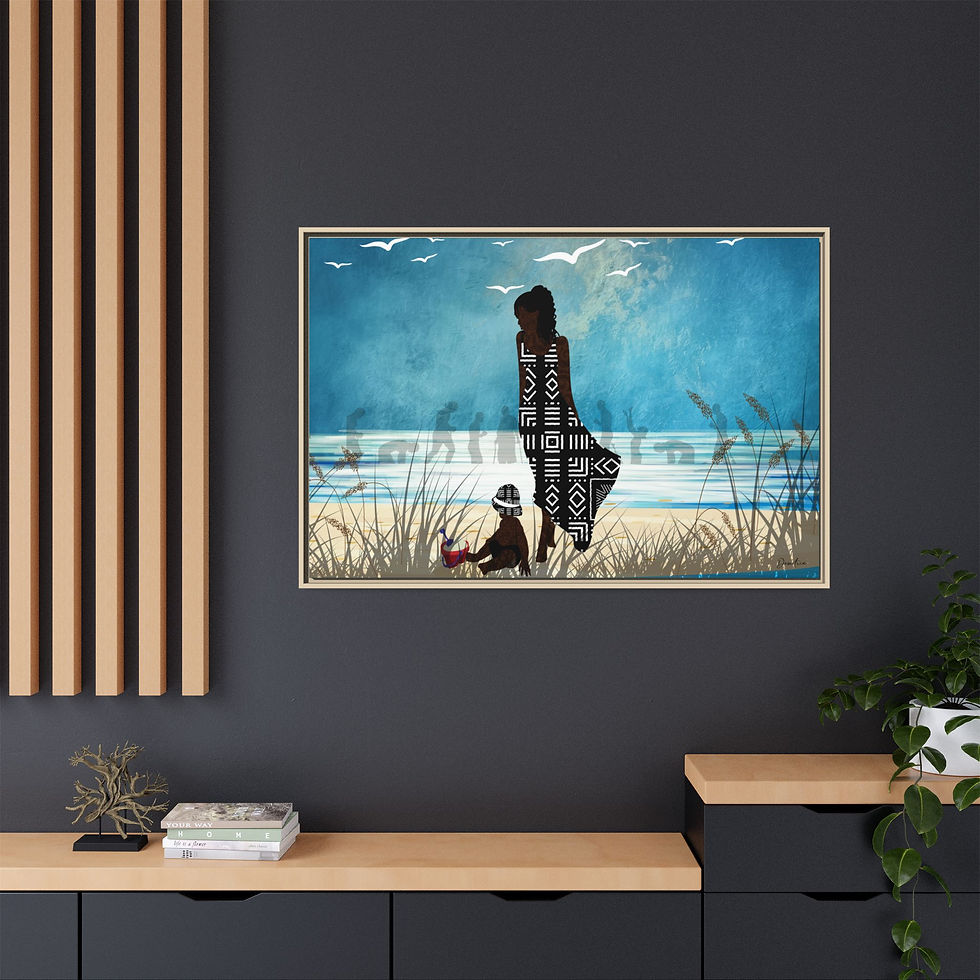 Thumbnail: Ancestral Tide Framed Custom Canvas Print