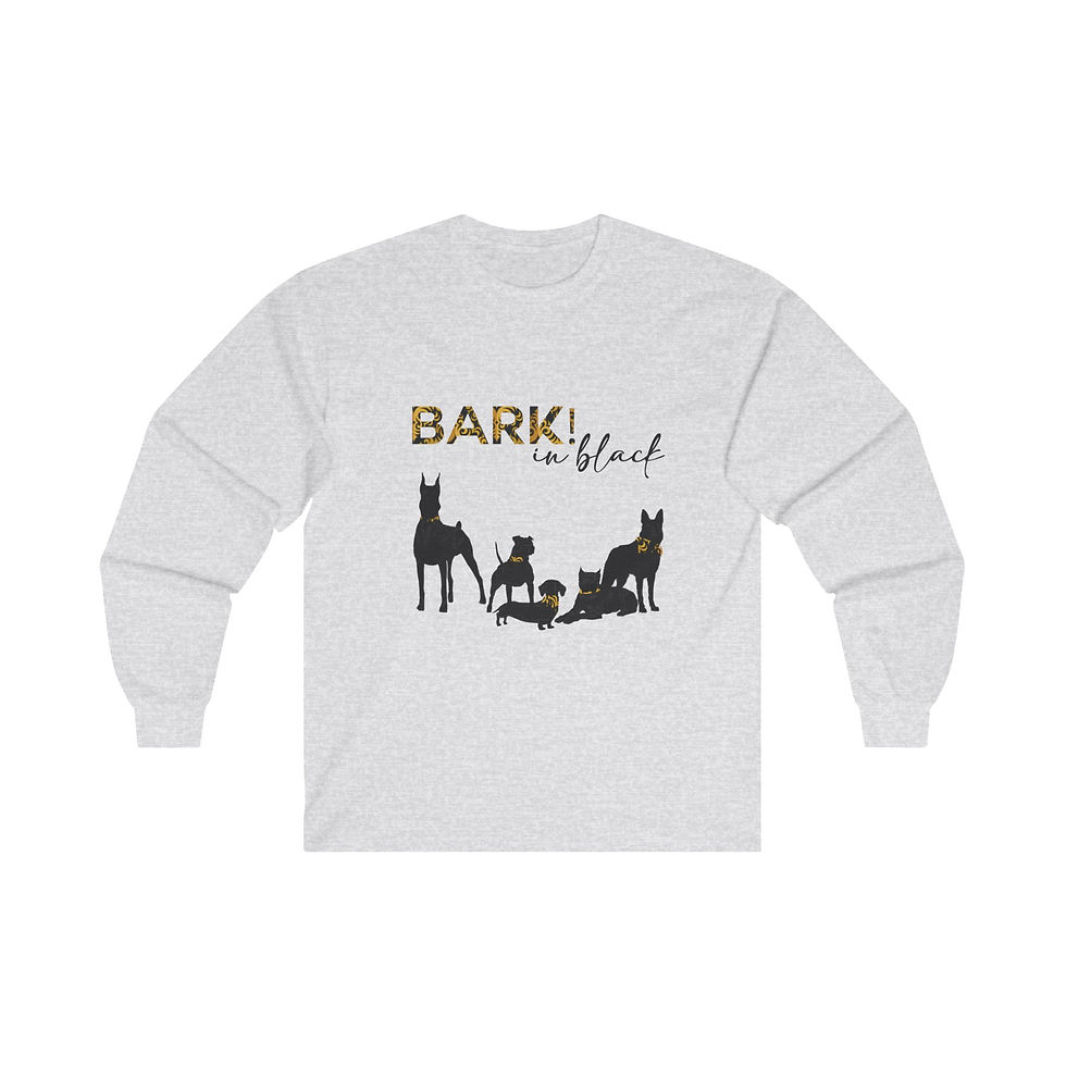 Thumbnail: "Squad" Bark in Black Long Sleeve Unisex Tee 